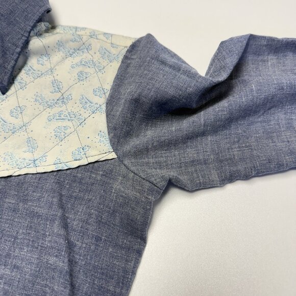 Vintage 70s Kmart Permanent Press Button Up Shirt Womens 18x23 Blue - Picture 5 of 13